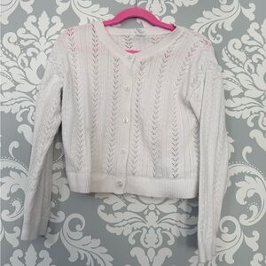 4/$25 • Baby Gap White Pointelle-Knit Button-Up Cardigan